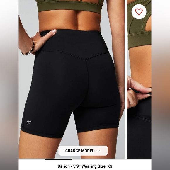 NWT Fabletics Anywhere Motion365+ High-Waisted 6" Short - black - Picture 6 of 8